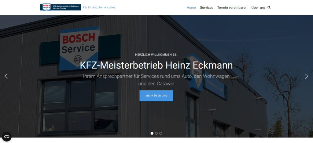 Webdesign KFZ-Meisterbetrieb H. Eckmann