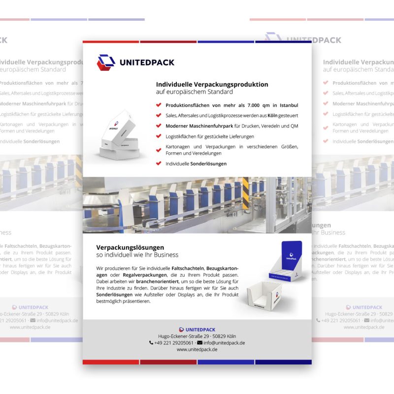 Übersicht über Leistungen mit Bildern von Verpackungen